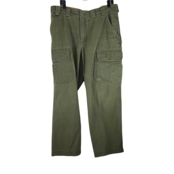 37x27”  GREEN Duluth Trading Green Fire Hose Cargo Pants - Picture 1 of 8